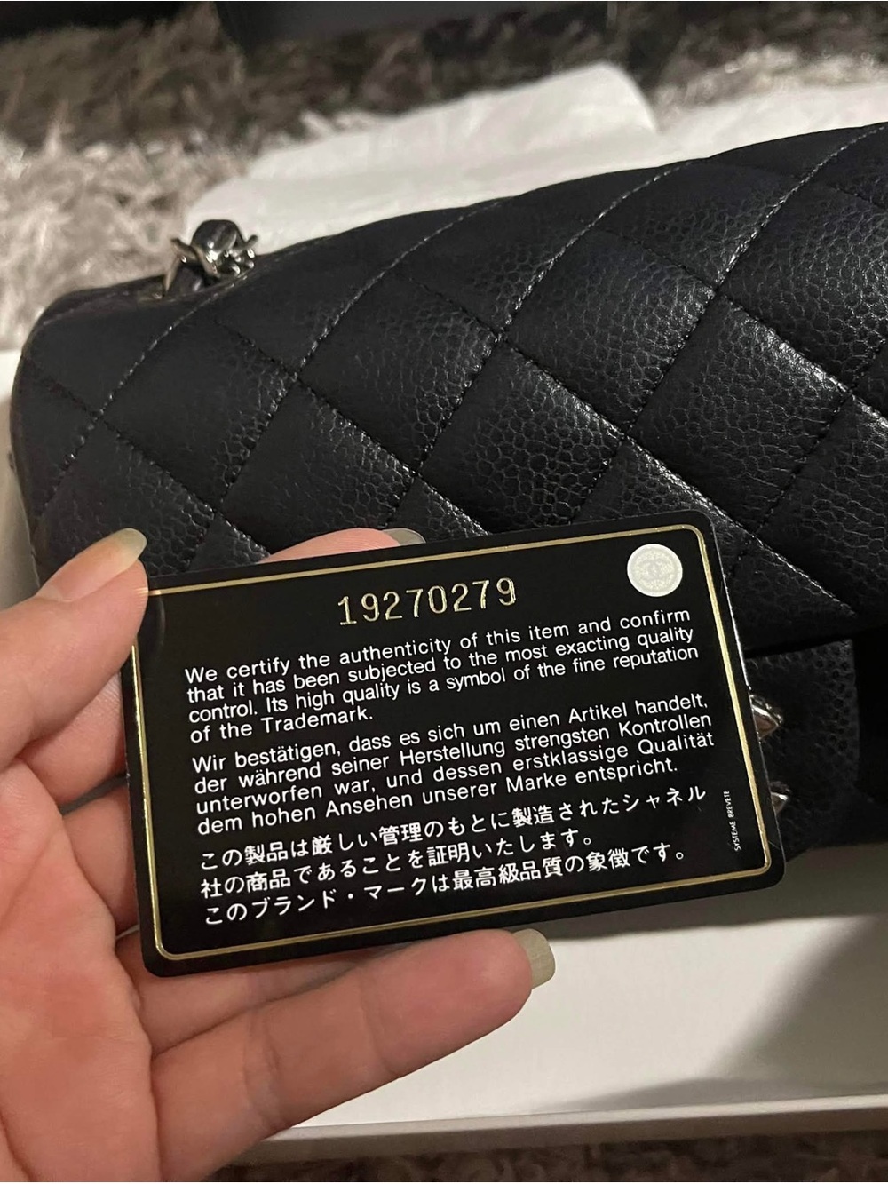 CHANEL Black Quilted Caviar Leather Mini Flap Crossbody - Picture 8 of 9